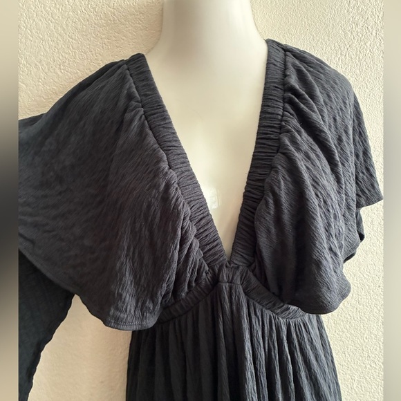 Free People Beach LaLa Black Backless Maxi Dress Black L - Picture 4 of 14